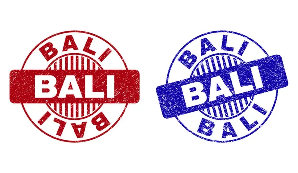 Grunge BALI Textured Round Watermarks — Stock Vector