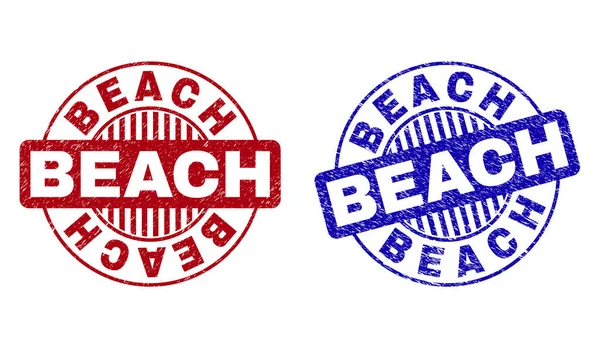 Grunge Beach yuvarlak damga mühürler çizik