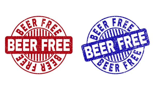 Grunge BEER FREE Grattés filigranes ronds — Image vectorielle