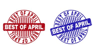 Grunge en iyi Nisan çizik yuvarlak damga mühürler