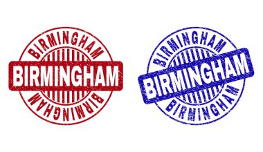Grunge Birmingham yuvarlak damga mühürler çizik