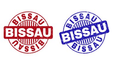 Grunge Bissau yuvarlak pul dokulu