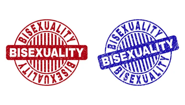 Grunge BISEXUALITY Scratched Round Stamps — Stock Vector