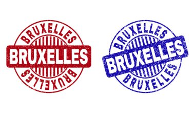 Grunge Bruxelles yuvarlak damga mühürler çizik