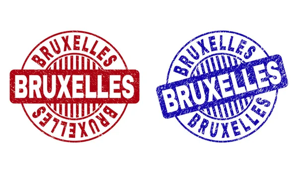 Grunge Bruxelles zerkratzte runde Stempelsiegel — Stockvektor