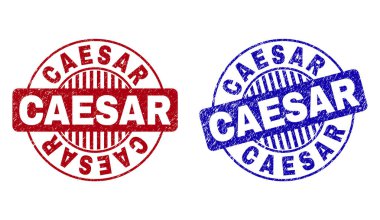 Grunge Sezar yuvarlak pul çizik