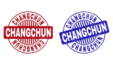 Grunge Changchun yuvarlak damga mühürler dokulu