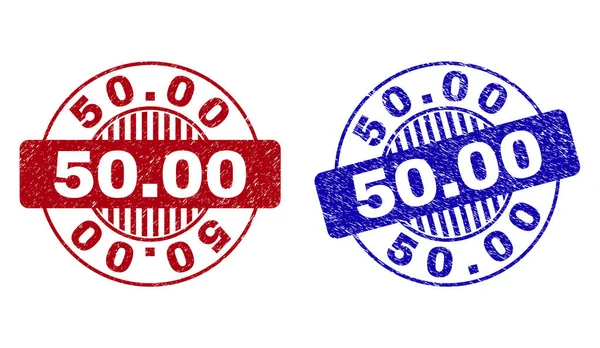 格朗格50.00 划痕圆形邮票 — 图库矢量图片