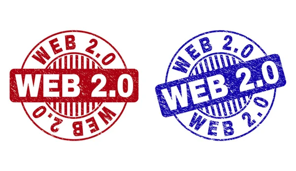 Grunge Web 2,0 repig runda vattenstämplar — Stock vektor