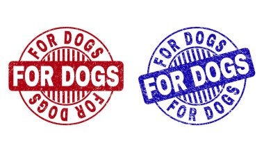 Grunge köpekler için yuvarlak pul çizik