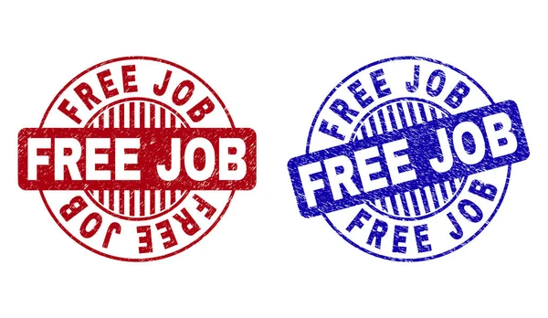 Grunge free job zerkratzte runde Stempelsiegel — Stockvektor