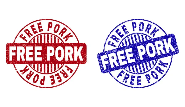 Grunge PORC GRATUIT Timbres ronds texturés — Image vectorielle