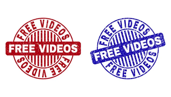 Grunge ingyenes videók texturált kerek pecsét pecsét — Stock Vector