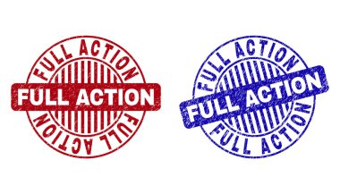 Grunge tam eyleme yuvarlak damga mühürler dokulu