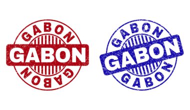 Grunge Gabon yuvarlak pul dokulu