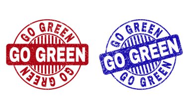 Grunge git yeşil çizik yuvarlak filigranlar