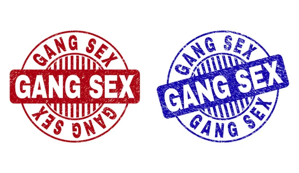 Grunge GANG SEX texturizado Rodada Marcas d 'água —  Vetores de Stock