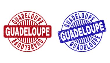 Grunge Guadeloupe yuvarlak pul çizik