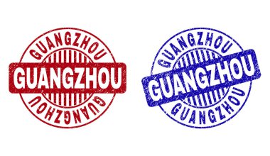 Grunge Guangzhou yuvarlak damga mühürler çizik