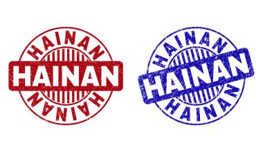 Grunge Hainan yuvarlak damga mühürler dokulu