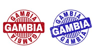 Grunge Gambiya yuvarlak pul çizik
