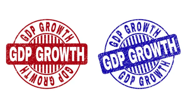 Grunge PIB GROWTH Scratched Round Stamp Seals — Vector de stoc