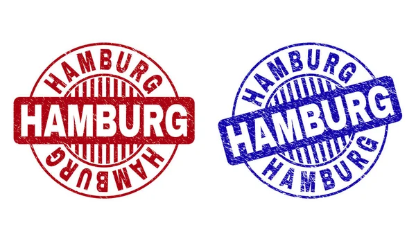 Grunge Hamburg zerkratzt runde Wasserzeichen — Stockvektor