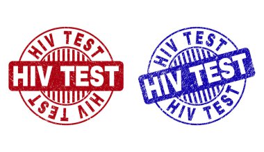 Grunge HIV testi yuvarlak pul çizik