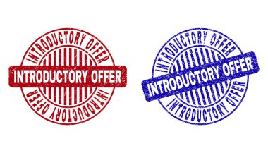 Grunge INTRODUCTORY OFFER Textured Round Stamp Seals clipart