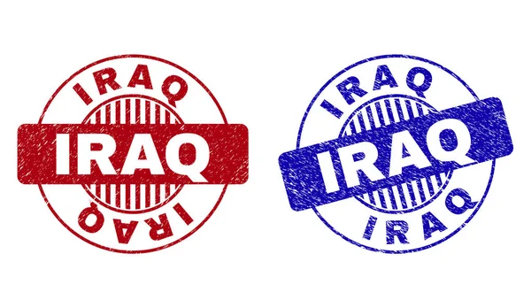 Grunge Irák texturou kulaté známky — Stockový vektor