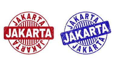 Grunge Jakarta yuvarlak pul dokulu