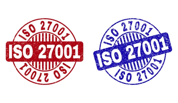 Grunge Iso 27001 υφής γύρο υδατογραφήματα — Διανυσματικό Αρχείο