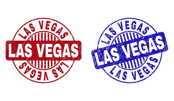 Grunge LasVegas getextureerde ronde stempels — Stockvector