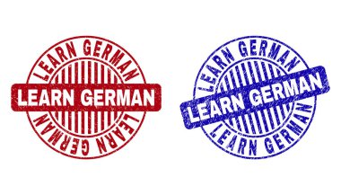 Grunge öğrenmek Almanca yuvarlak damga mühürler çizik