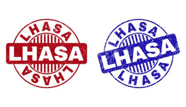 Grunge Lhasa yuvarlak pul çizik