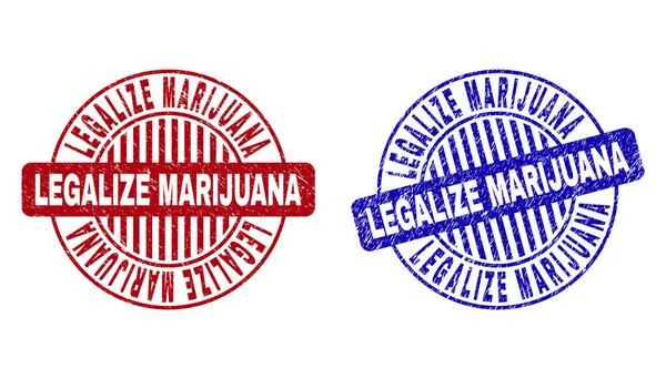 Grunge legalizacji marihuany porysowany okrągły znaczek uszczelnienia — Wektor stockowy