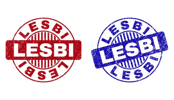 Grunge LESBI Sellos de sello redondos texturizados — Vector de stock