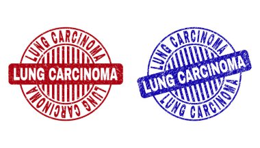 Grunge Akciğer Karsinomu dokulu yuvarlak damga Seals