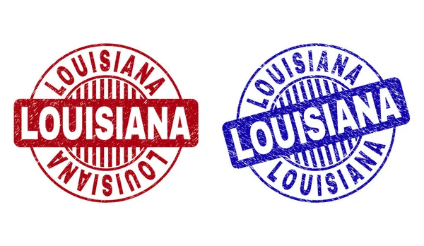 Selos de selos redondos texturizados Grunge LOUISIANA — Vetor de Stock