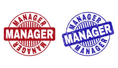 Grunge Manager çizik yuvarlak pullar