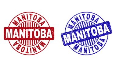 Grunge Manitoba çizik yuvarlak damga Seals