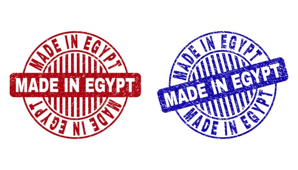 Grunge MADE IN EGIPTO Sellos redondos texturizados — Vector de stock