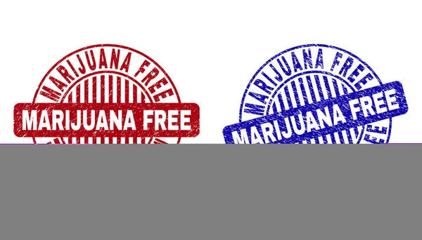 Grunge Marihuana frei texturierte runde Stempelsiegel — Stockvektor