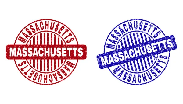 Grunge Massachusetts çizik yuvarlak Filigranlar — Stok Vektör