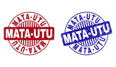 Grunge Mata-Utu çizik yuvarlak damga Seals