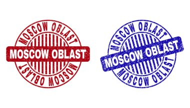 Grunge Moskova Oblast çizik yuvarlak pullar