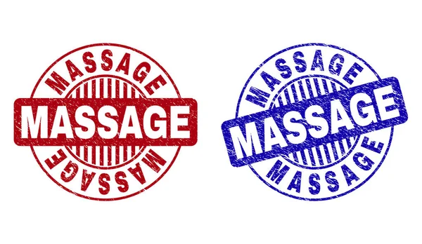 Grunge massage repade runda vattenstämplar — Stock vektor