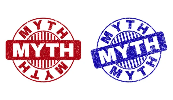 Grunge MYTH Tekstur Round Watermark - Stok Vektor