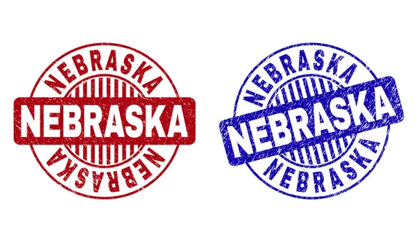 Grunge Nebraska repad runda frimärken — Stock vektor