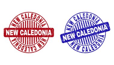 Grunge Yeni Kaledonya çizik yuvarlak Filigranlar